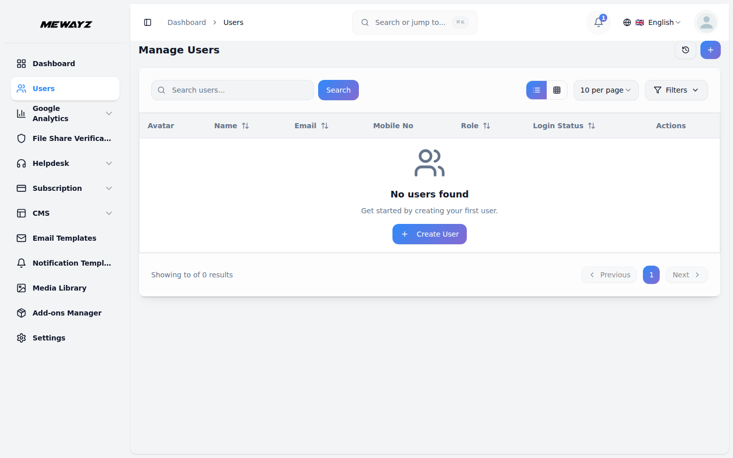Tenant users admin