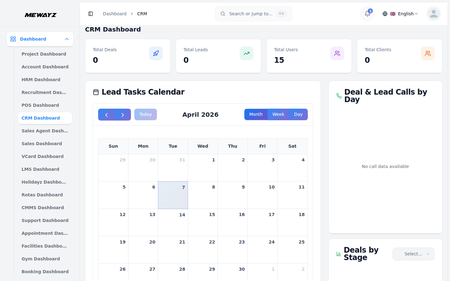 Mewayz product — CRM dashboard