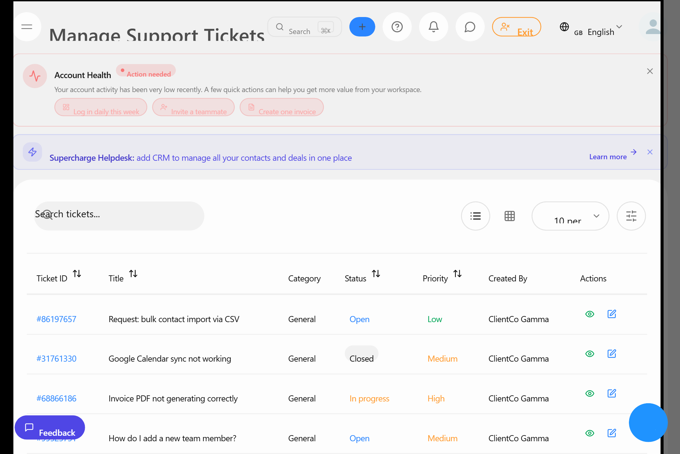 Helpdesk kaartjie bestuurstelsel